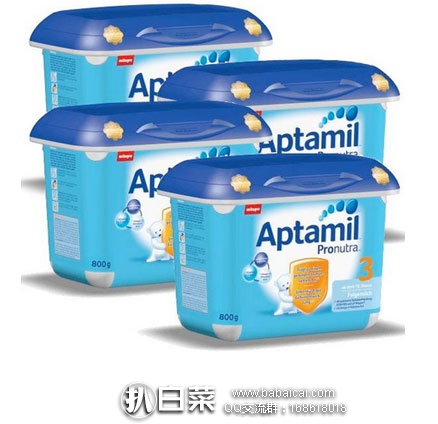 德国保镖大药房：Aptamil 爱他美 Pronutra婴幼儿配方奶粉3 段(2016安心罐） 4罐装 特价€77.96（约￥143元/罐）