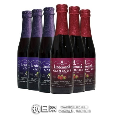 京东商城：比利时进口 Lindemans 林德曼精酿啤酒（蓝莓+山莓）250ML*6瓶,特价￥99，买2组额外75折实付￥148.5包邮，合￥12.4/瓶
