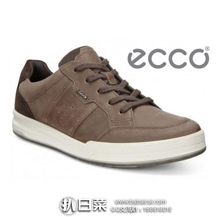 6PM：ECCO 爱步 Jack Tie Fashion Sneaker 男士 系带真皮休闲鞋 原价$160，现降至5折$79.99