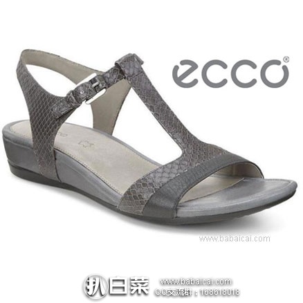6PM：ECCO 爱步 女士 Touch 25 Strap Sandal 真皮坡跟凉鞋 原价$130，现降至$51.99