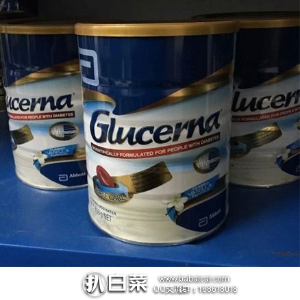澳洲Royyoungchemist药房：Glucerna 雅培 SR怡保康 糖尿病人专用营养奶粉（无糖） 850g 特价AU$35.99，约￥187元