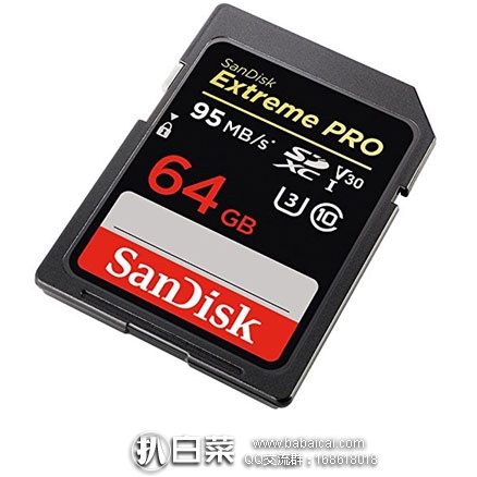 亚马逊海外购：SanDisk闪迪 Extreme PRO SD 存储卡 64GB  降至￥189.5