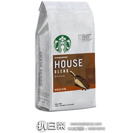 亚马逊海外购：Starbucks星巴克 House Blend 研磨咖啡粉200g*6袋  降至￥160.1，凑单直邮含税到手约￥179