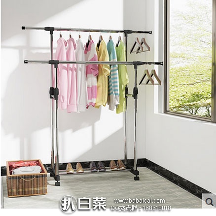 天猫商城:不锈钢 双杆式 室内伸缩升降晾衣架 现价¥49.9元,领取¥10元优惠券,实付¥39.9元包邮