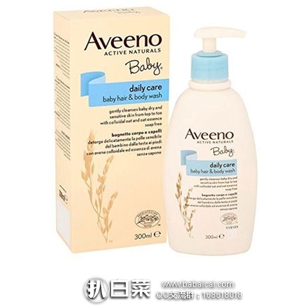 亚马逊海外购：Aveeno 婴幼儿二合一洗发沐浴露 300ml 降至￥22.29，凑单免费直邮，含税到手约￥31