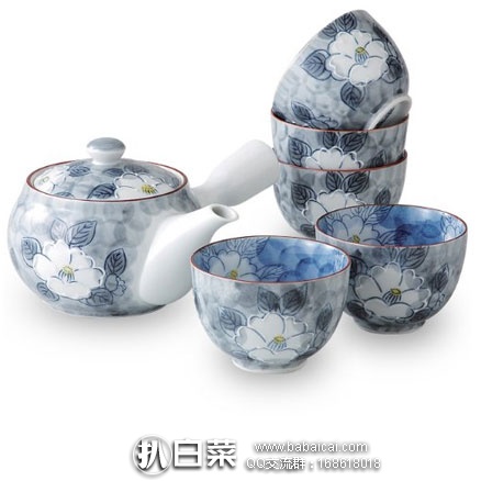 亚马逊海外购：日本有田烧 山茶花陶瓷茶具套装 降至￥170.51，凑单免费直邮到手￥190.8