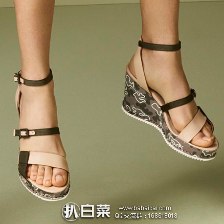 亚马逊海外购:Clarks 其乐 Adesha Art 女士 印花坡跟凉鞋 售价¥297.09