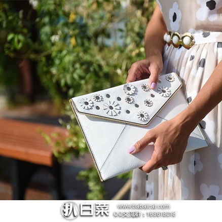 亚马逊海外购：Rebecca Minkoff 瑞贝卡明可弗 女士真皮 印花信封包 降至￥366.16