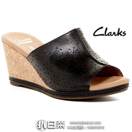 亚马逊海外购：Clarks 其乐 Helio Corridor 女士 镂空真皮坡跟凉鞋 降至低价￥254.2，免费直邮含税到手￥284