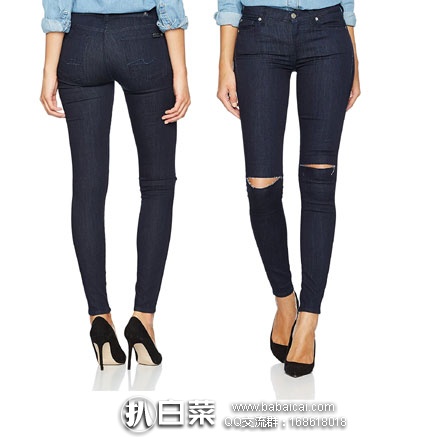 亚马逊海外购：7 For All Mankind 女士 Skinny 破洞牛仔裤  降至￥215.39，凑单免费直邮含税到手￥241.02