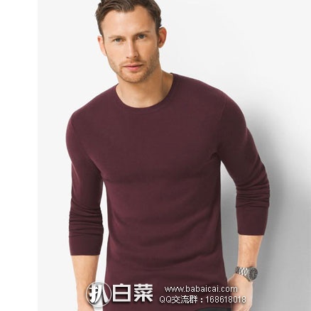 SPRING官网：Michael Michael Kors 男士100%纯羊绒圆领毛衣 多色  原价$295，额外8折后$70.79，到手￥515