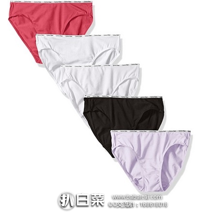 Amazon：Calvin Klein 女士 舒适棉质弹力内裤 （5条装）降至$20.99，到手折合￥34/条