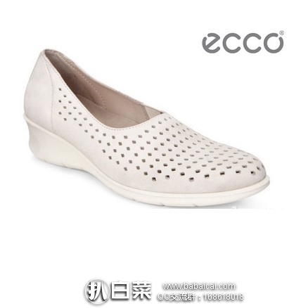 6pm：ECCO Felicia 爱步 女士真皮镂空单鞋 原价$120，现历史新低$48，到手约￥400