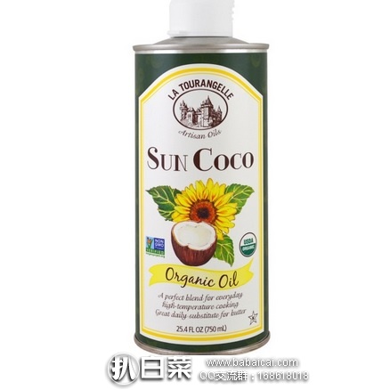 iHerb：La Tourangelle 拉杜蓝乔 100%有机葵花椰子油750ml大瓶装 现公码95折码+3瓶95折+凑单直邮包邮到手仅￥53/瓶