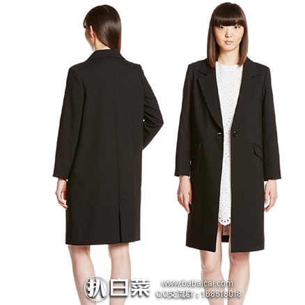 亚马逊海外购：日系超人气品牌 Snidel 一粒扣中长款大衣  现售价￥496.43，免费直邮到手￥555