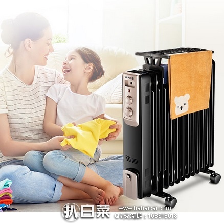 京东商城：先锋 DYT-Z2 家用节能13片电热油汀+赛亿取暖器 双重优惠后仅￥223.12包邮