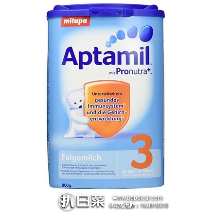 亚马逊海外购：Aptamil 爱他美 婴儿3段奶粉Pronutra 亲源配方 6罐装* 800g 降至￥877.97，直邮免运费，含税到手￥162/盒