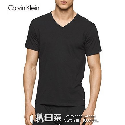 亚马逊海外购：Calvin Klein 男士 纯棉V领T恤 3件装  现售价￥124.07起，凑单免费直邮含税到手￥138.84