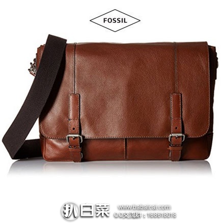 Amazon:Fossil 化石 Graham 男士真皮单肩邮差包 原价$298,现降至好价$130.01