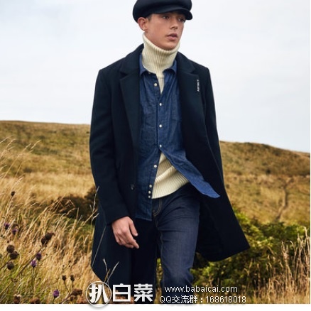 天猫商城：双11好价！2017秋冬新款 GXG 男士71%羊毛中长款大衣 特价￥799，双重优惠后实付新低￥699包邮！