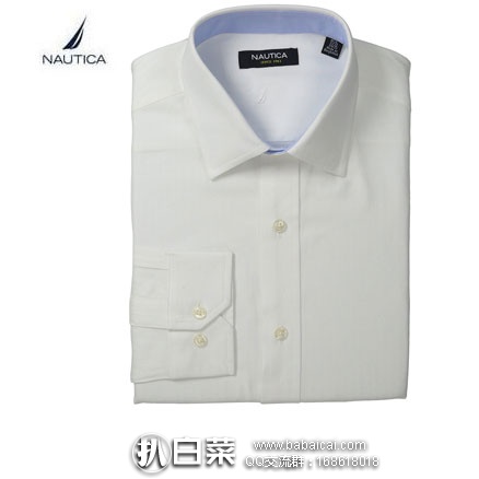 亚马逊海外购：Nautica 诺帝卡 男士 White纯棉 白衬衫  降至￥43.31起，凑单免费直邮含税到手￥48.64