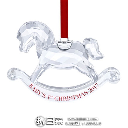 亚马逊海外购：Swarovski 施华洛世奇 透明仿水晶摇木马圣诞挂饰 现售价￥375.7，免费直邮含税到手￥420
