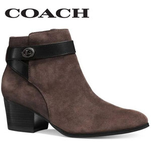 6PM：COACH 蔻驰 女士Patricia绒面皮短靴  原价$228，现降至3.3折$74.99