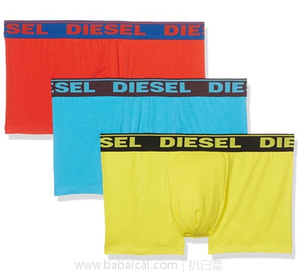 亚马逊海外购：Diesel 迪赛 男士平角内裤3条装 降至￥127，凑单免费直邮，含税到手￥143