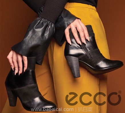 6PM：ECCO 爱步 型塑75 Modern 女士拼接粗跟短靴 降至4折