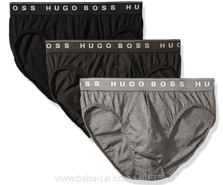 亚马逊海外购：HUGO BOSS 雨果博斯 男士纯棉内裤3条装  领下单售价5.5折优惠码，下单实付￥125.95包邮