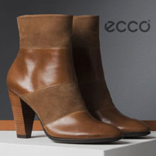 6PM：ECCO 爱步 型塑75 Modern 女士拼接粗跟短靴  降至4折$76