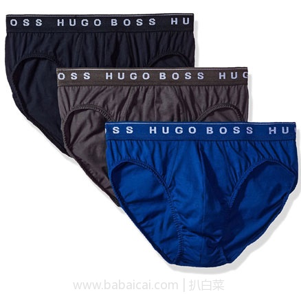 亚马逊海外购：HUGO BOSS 雨果博斯 男士纯棉内裤3条装  特价￥139包邮