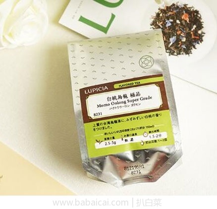 日本亚马逊：Lupicia 绿碧茶园 白桃乌龙茶50g  补货1080日元（￥65）