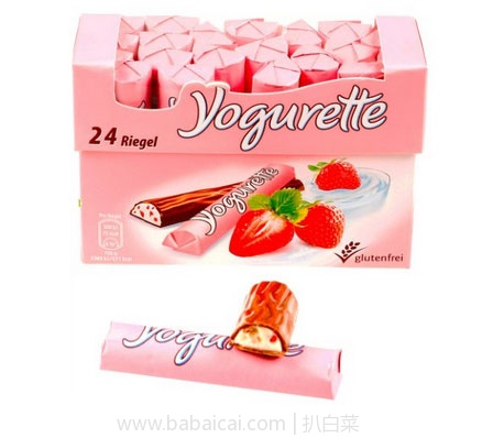 德国保镖大药房：FERRERO ROCHER 费列罗 草莓酸奶巧克力棒 24条 300g €4.98（约￥39）