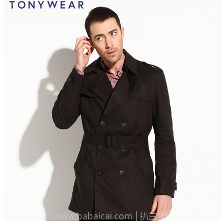 天猫商城：Tommy Hilfiger制造商，Tony Wear 汤尼威尔 全棉商务休闲双排扣长风衣 两色可选，现价￥488，领取￥350优惠券，实付新低￥138包邮