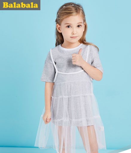 淘宝网Taobao：Balabala 巴拉巴拉 中小童纯棉连衣裙两件套 2色可选，现价￥110，领取￥55优惠券，实付￥55包邮