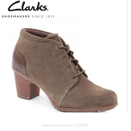 亚马逊海外购：Clarks 其乐 Sashlin 女士真皮高跟踝靴 特价￥173.66，凑单直邮免运费，含税到手新低价仅￥193