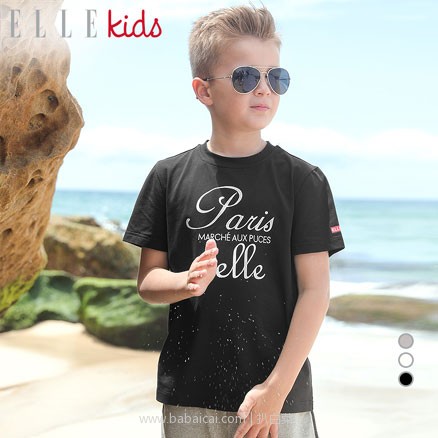 天猫商城：ELLE kids 男童 经典圆领短袖T恤 3色可选，现价￥79，领取￥20优惠券，下单实付￥59包邮