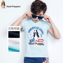天猫商城：Hush Puppies 暇步士 男童中大童纯精梳棉短袖T恤（110~170） 3色  现价￥99，领取￥40优惠券，实付￥59包邮