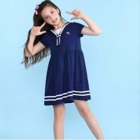 天猫商城：Bossini Kids 堡狮龙 女童海军风纯棉短袖连衣裙 2色可选，特价￥79，领取￥20优惠券，实付￥59包邮