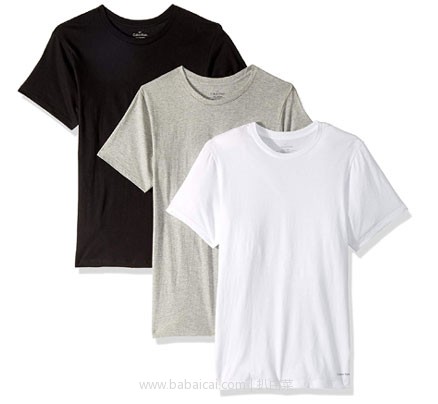 亚马逊海外购：Calvin Klein 卡尔文·克莱恩 U4001 男士T恤 3件装 prime会员8折优惠后实付￥143.2元包邮