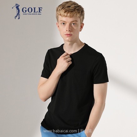天猫商城：2018年夏季新款，golf 高尔夫 男士纯棉圆领/V领短袖T恤 超多色 现价￥59，领取￥40优惠券，实付新低￥19包邮