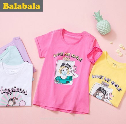 淘宝网Taobao：Balabala 巴拉巴拉 女童中大童短袖T恤 多色可选，现价￥38，领取￥10优惠券，实付￥28包邮