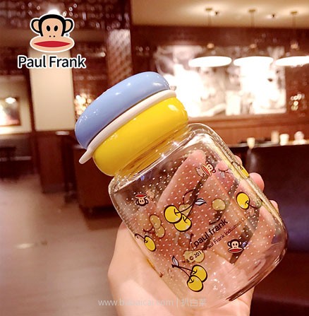 淘宝Taobao：Paulfrank 大嘴猴 便携玻璃杯280ml 送杯刷杯套 现价￥59，领取￥30优惠券 ，实付￥29包邮
