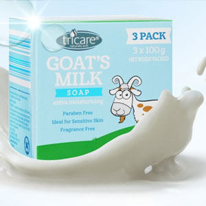 天猫商城：ALDI 奥乐齐 澳洲进口 tricare Goat’s milk soap 山羊奶皂无香型 100g*3块*2盒装 价￥69.9元，领取￥20元优惠券，实付￥57.73元包邮含税