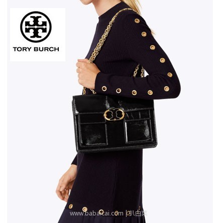 Tory Burch托里·伯奇美国官网：Tory Burch 女士 GEMINI LINK漆皮单肩手提包 2色 $219，到手￥1630元