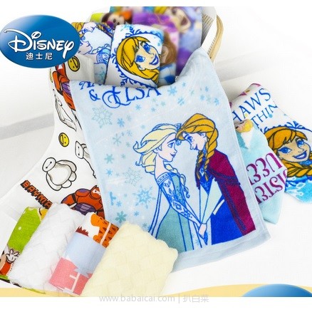 天猫商城：Disney 迪士尼 纯棉割绒儿童毛巾 4条 现￥49.9，领￥30优惠券，实付￥19.9包邮