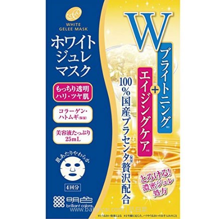 日本亚马逊：明色 胎盘素美白面膜 4片装 低价补货482日元（约￥31，限购20个）+定期购9折