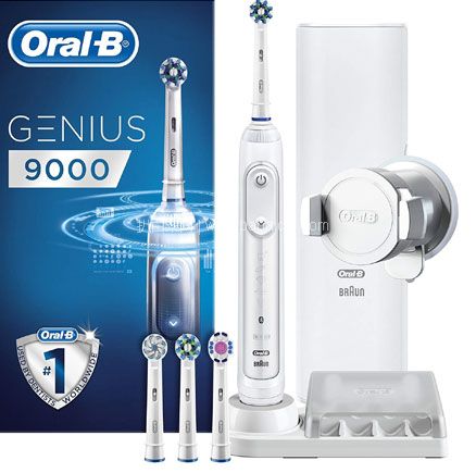 亚马逊海外购：Oral-B 欧乐-B Genius 9000 旗舰款 智能电动牙刷套装 含4刷头 降至￥619.18，直邮免运费，含税到手￥688.53