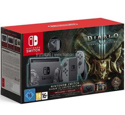 亚马逊海外购：Nintendo 任天堂 Switch NS 游戏机 Diablo III 限量版  降至￥2424.93，免费直邮，含税到手新低￥2813